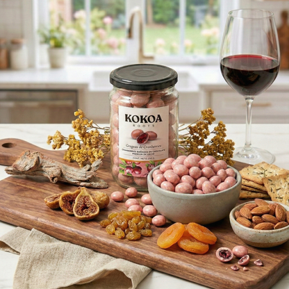 Grageas de cranberries en chocolate rosado 200 grs Kokoa Roots
