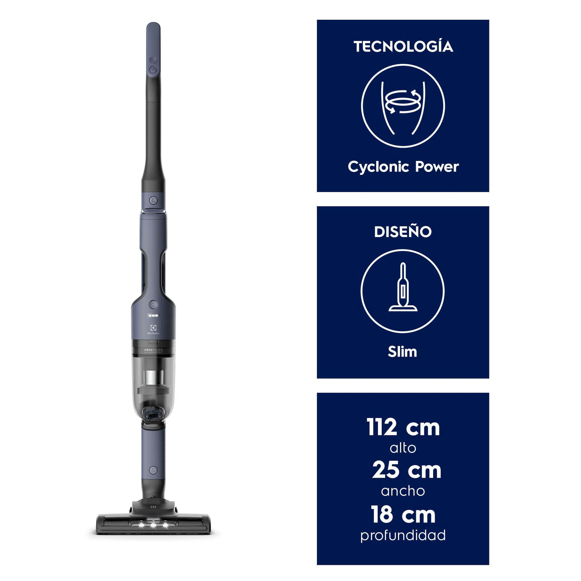 Aspiradora Vertical Inalámbrica Ergorapido 2 en 1 ERG019 Electrolux8#Azul