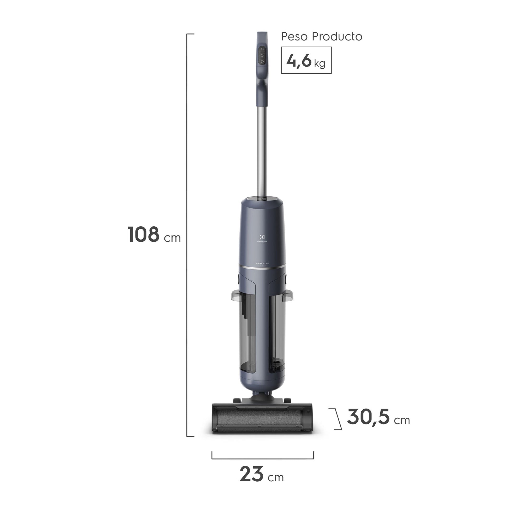 Aspiradora Mopa Inalámbrica MultiClean 3 en 1 EMC2500 Electrolux3#Azul