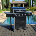 Parrilla a Gas 4 Quemadores + Quemador Lateral Kenmore3#Negro