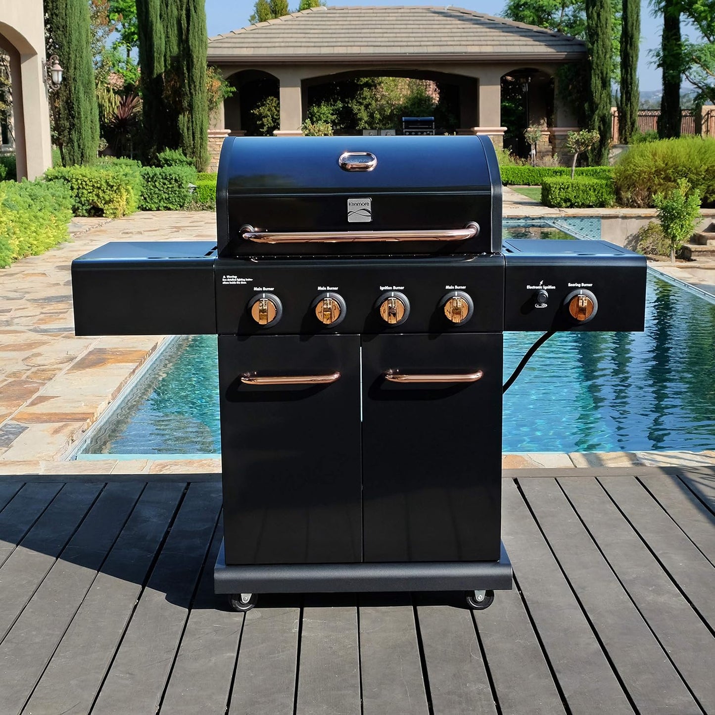 Parrilla A Gas 4 Quemadores + Sellador Lateral Kenmore1#Negro