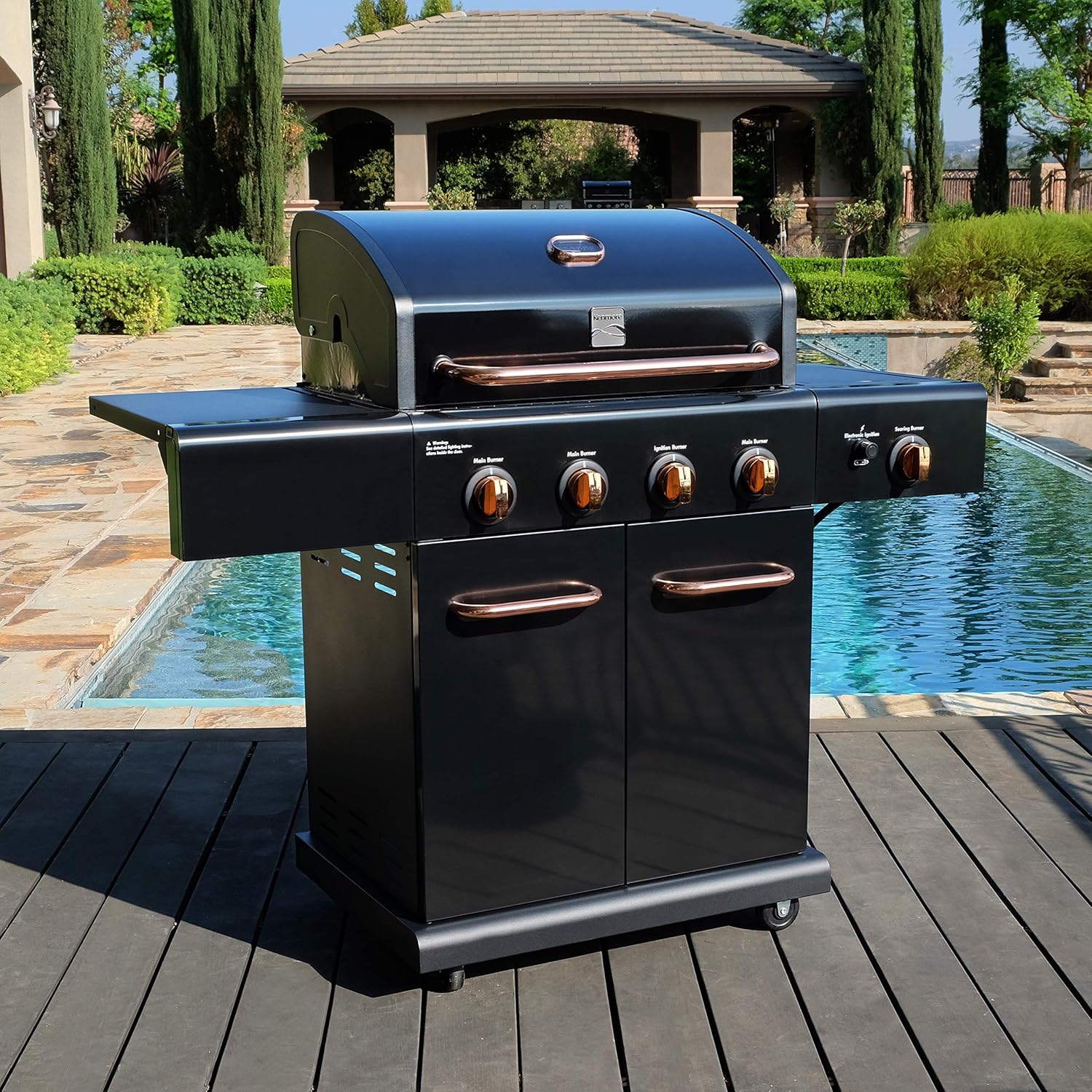 Parrilla A Gas 4 Quemadores + Sellador Lateral Kenmore4#Negro