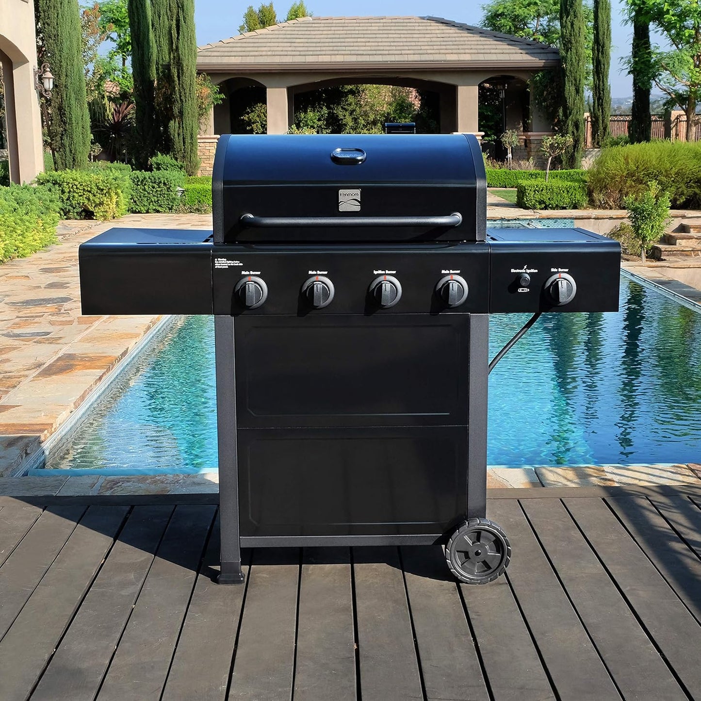 Parrilla a Gas 4 Quemadores + Quemador Lateral Kenmore1#Negro