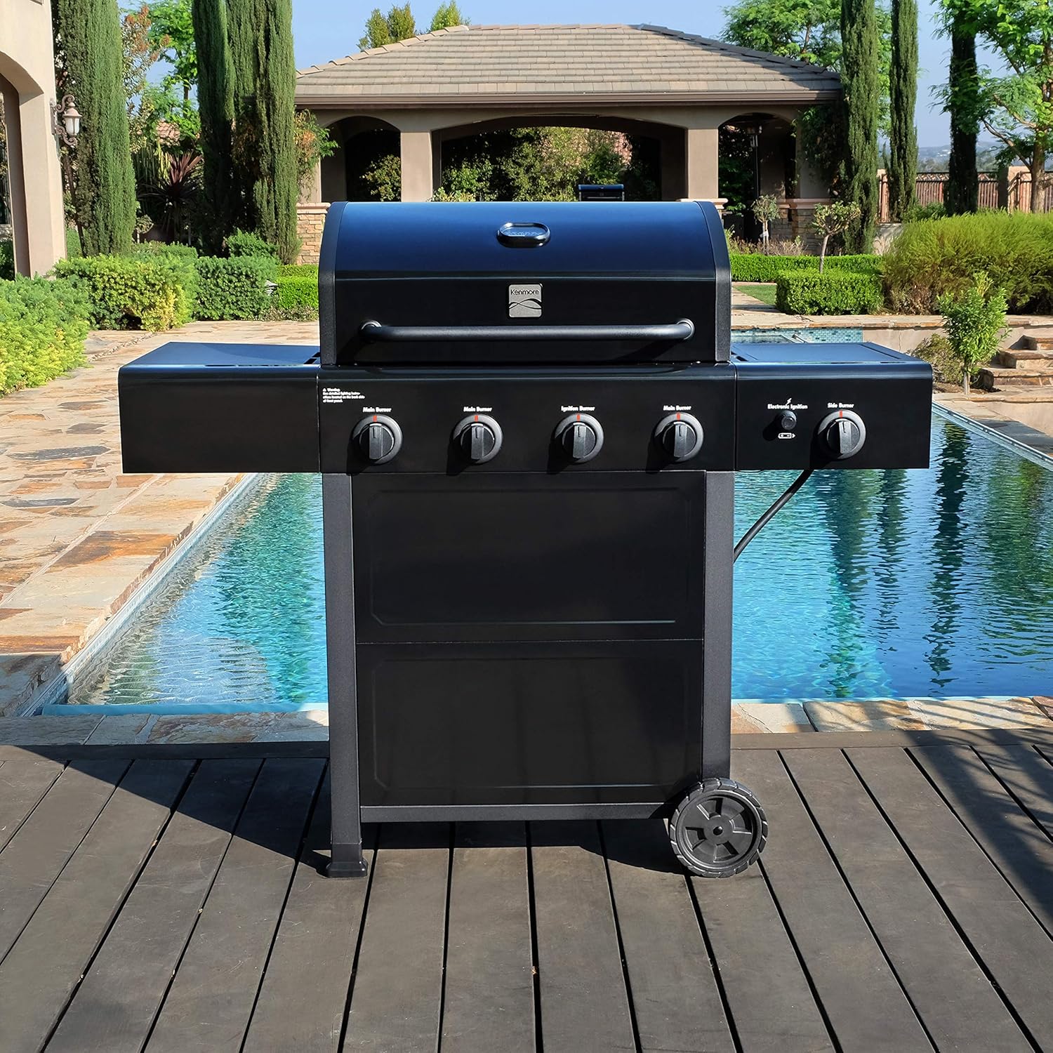 Parrilla a Gas 4 Quemadores + Quemador Lateral Kenmore1#Negro