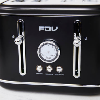 Tostador 4 Rebanadas Iconic Black FDV-Kitchen Center