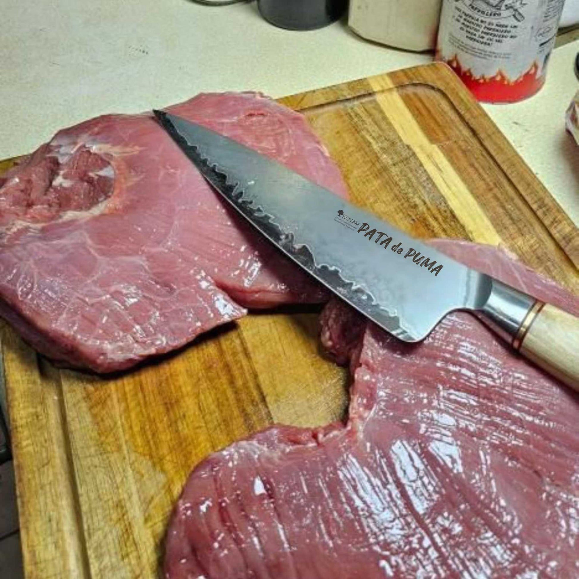 Cuchillo Chef Modelo Pata de Puma 21.2 Cm Koyam7#Amarillo Pálido
