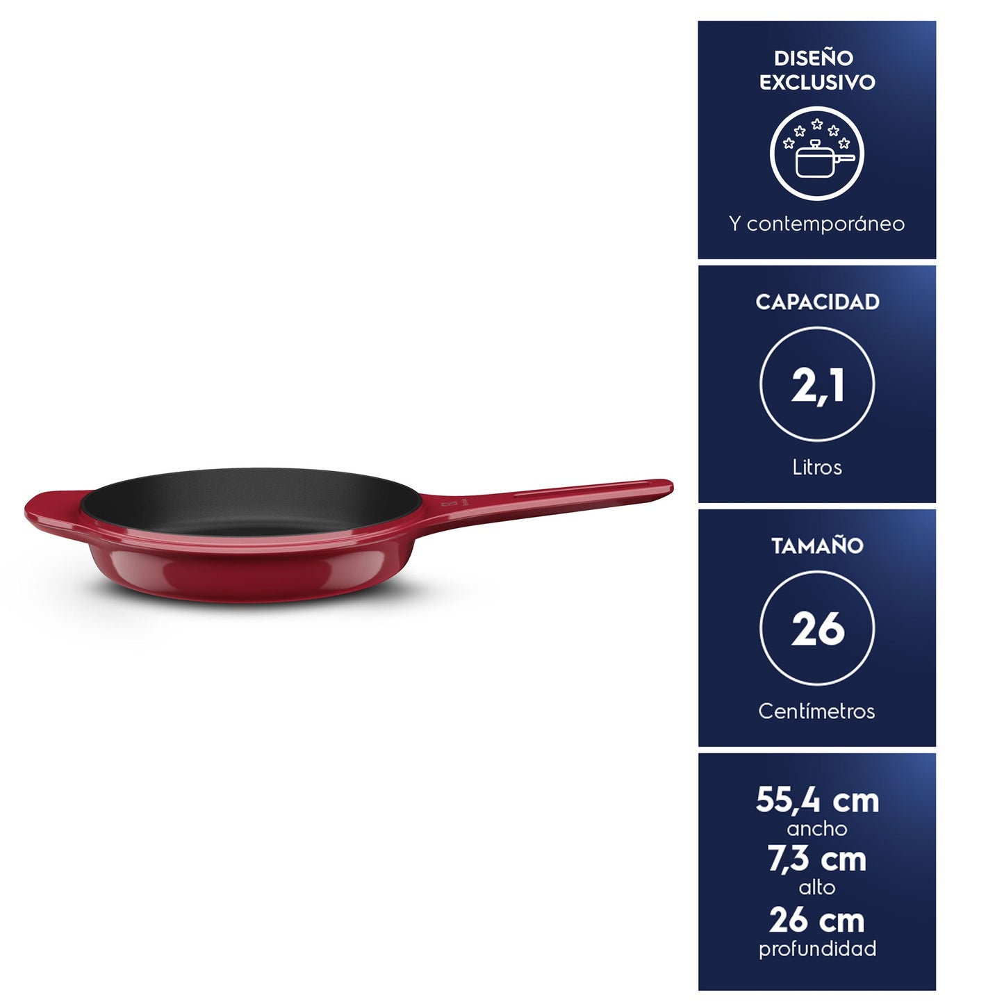 Sartén de Hierro Fundido Esmaltado Expert 26 cm Electrolux6#Rojo