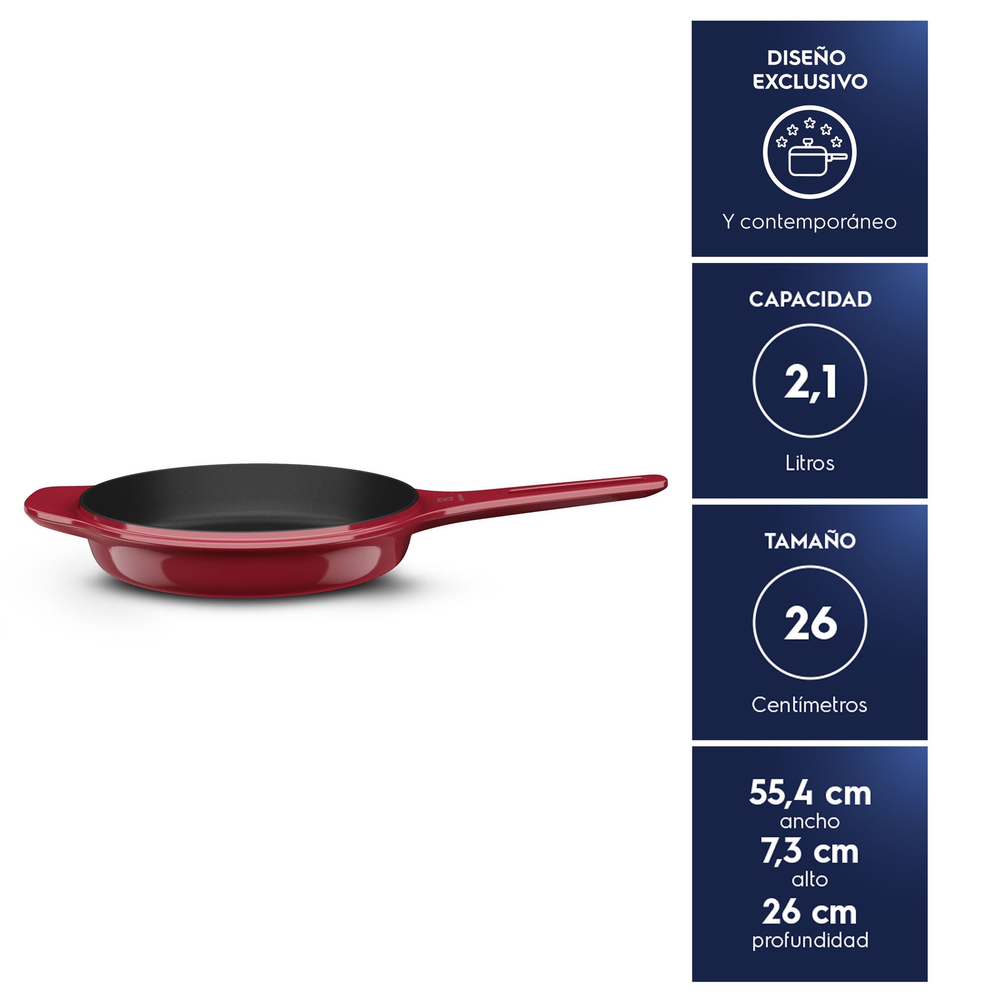 Sartén de Hierro Fundido Esmaltado Expert 26 cm Electrolux6#Rojo