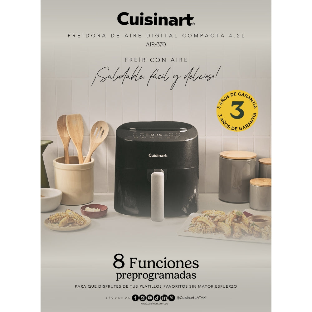 Freidora De Aire Digital Compacta AIR370CL 3.7 Lts Cuisinart4#Negro