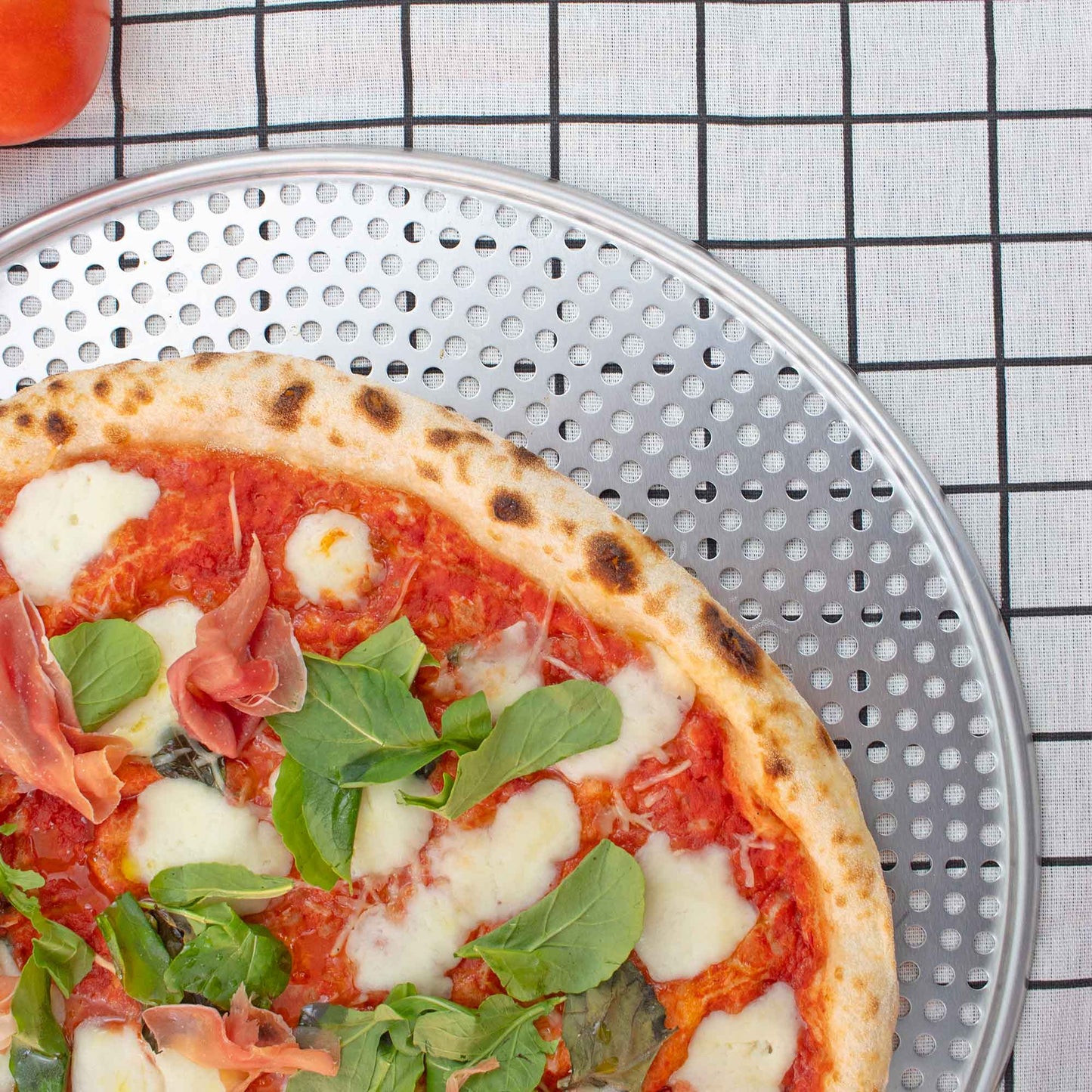 Bandeja Para Pizza Perforada 35 Cms1#Gris