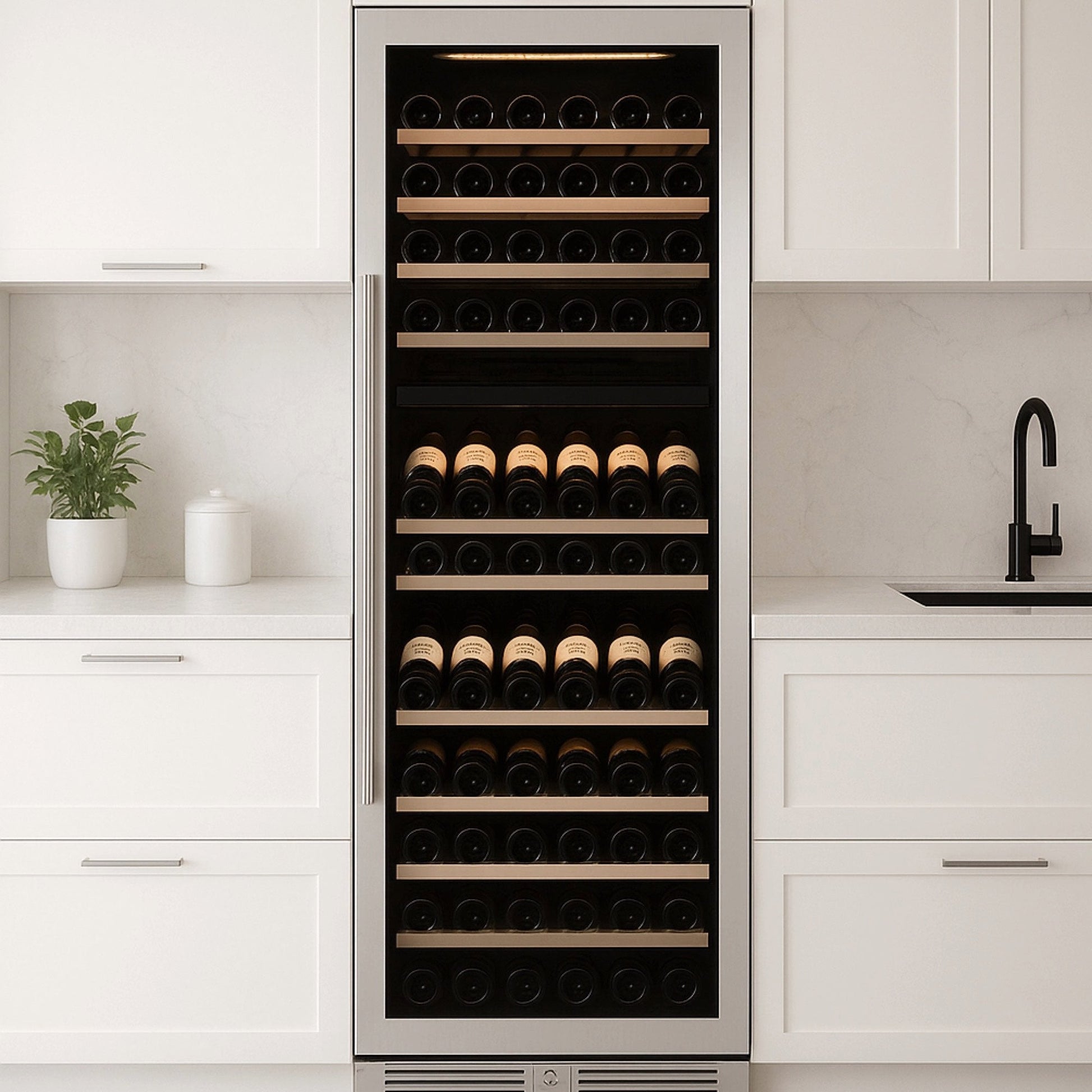 Cava de Vinos Premium Climatizada Trizona 154 Botellas Bacool1#Negro