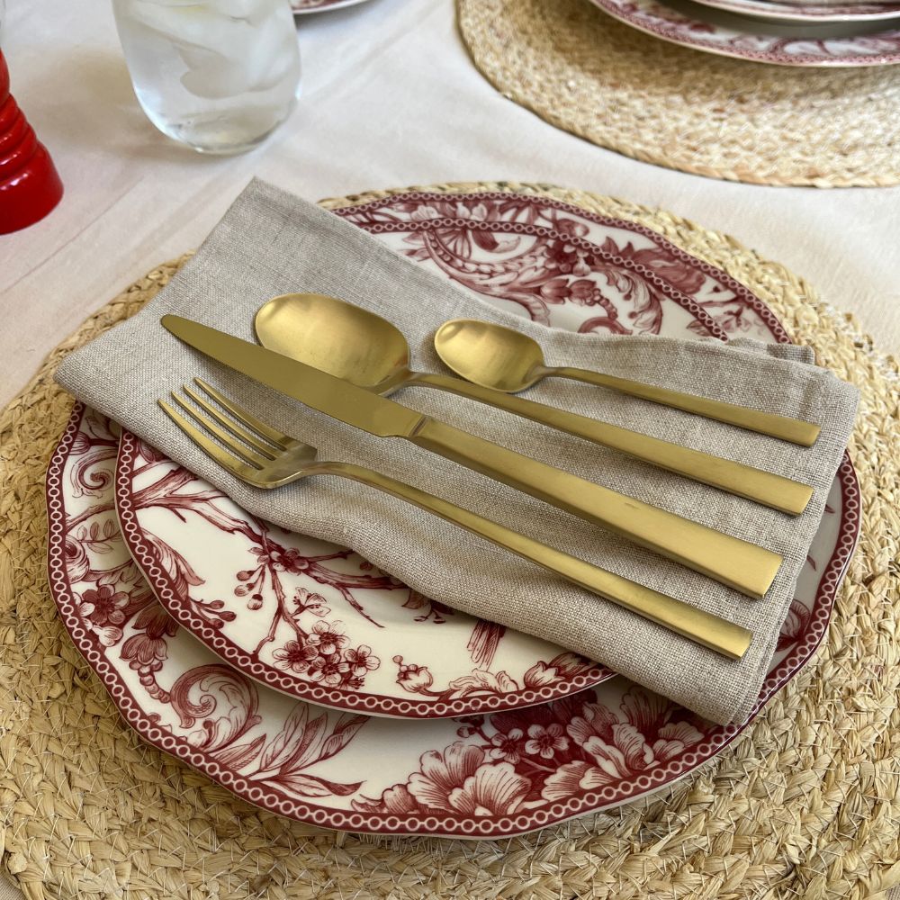 Cuchillería Titanium Champagne 24 Piezas Beloinox1#Dorado