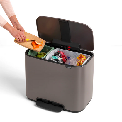 Basurero Pedal Bo 11 + 23 Lts Brabantia12#Grafito