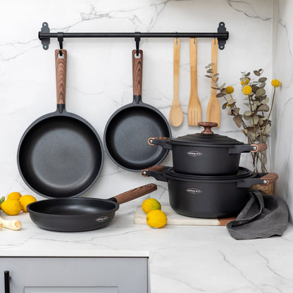 Set Batería Ollas Eco Nature II 7pzs Oroley2#Gris Oscuro