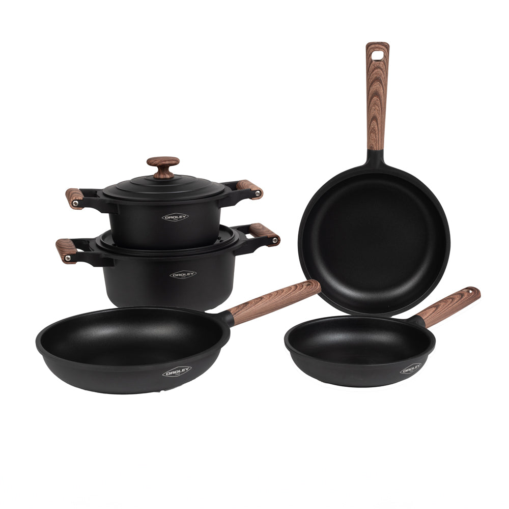 Set Batería Ollas Eco Nature II 7pzs Oroley9#Gris Oscuro