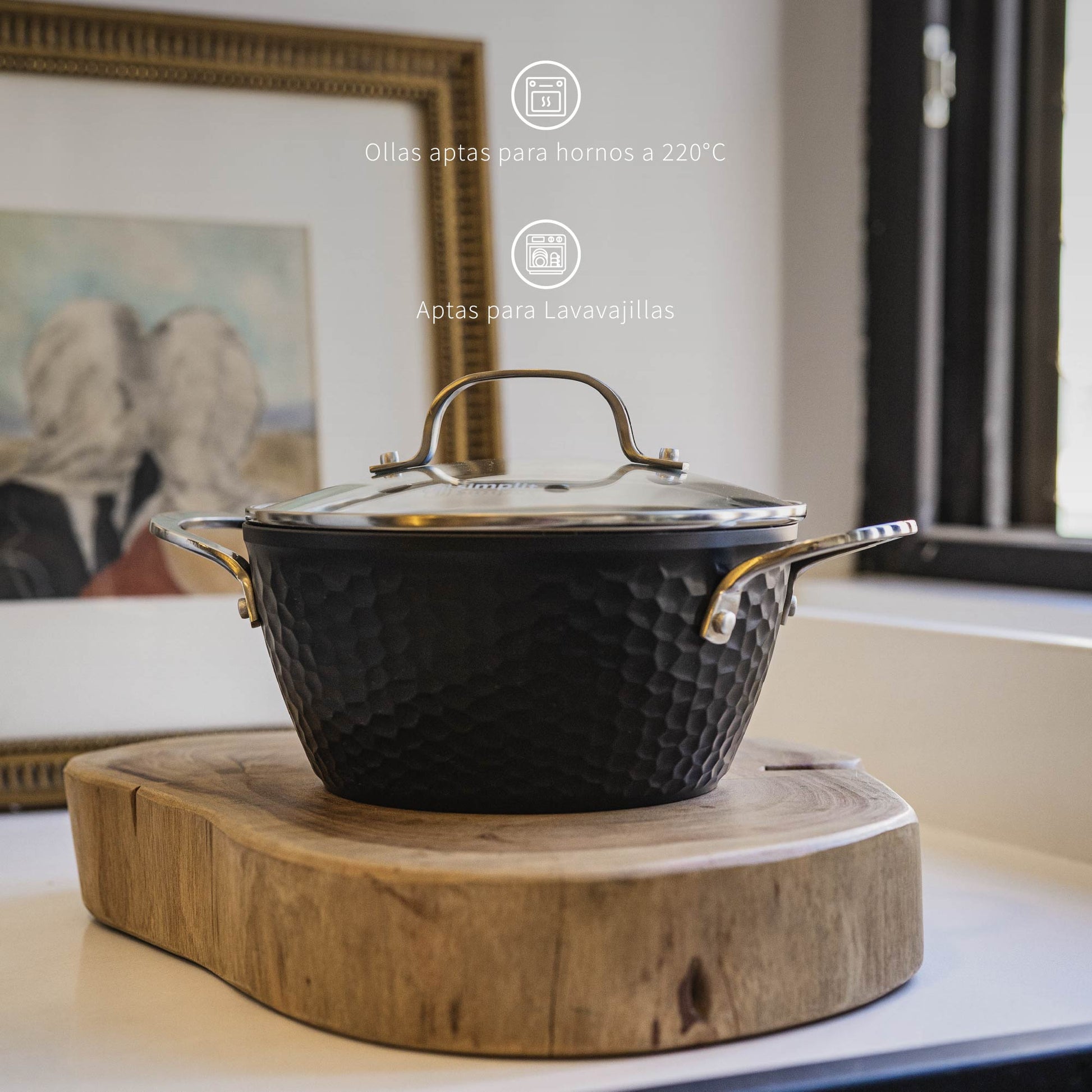 Batería de Cocina Antiadherente Copper 7 Pzs Simplit11#Negro