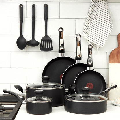 Batería de Cocina Antiadherente Platinum Negro 12 PCS Tefal1#Negro