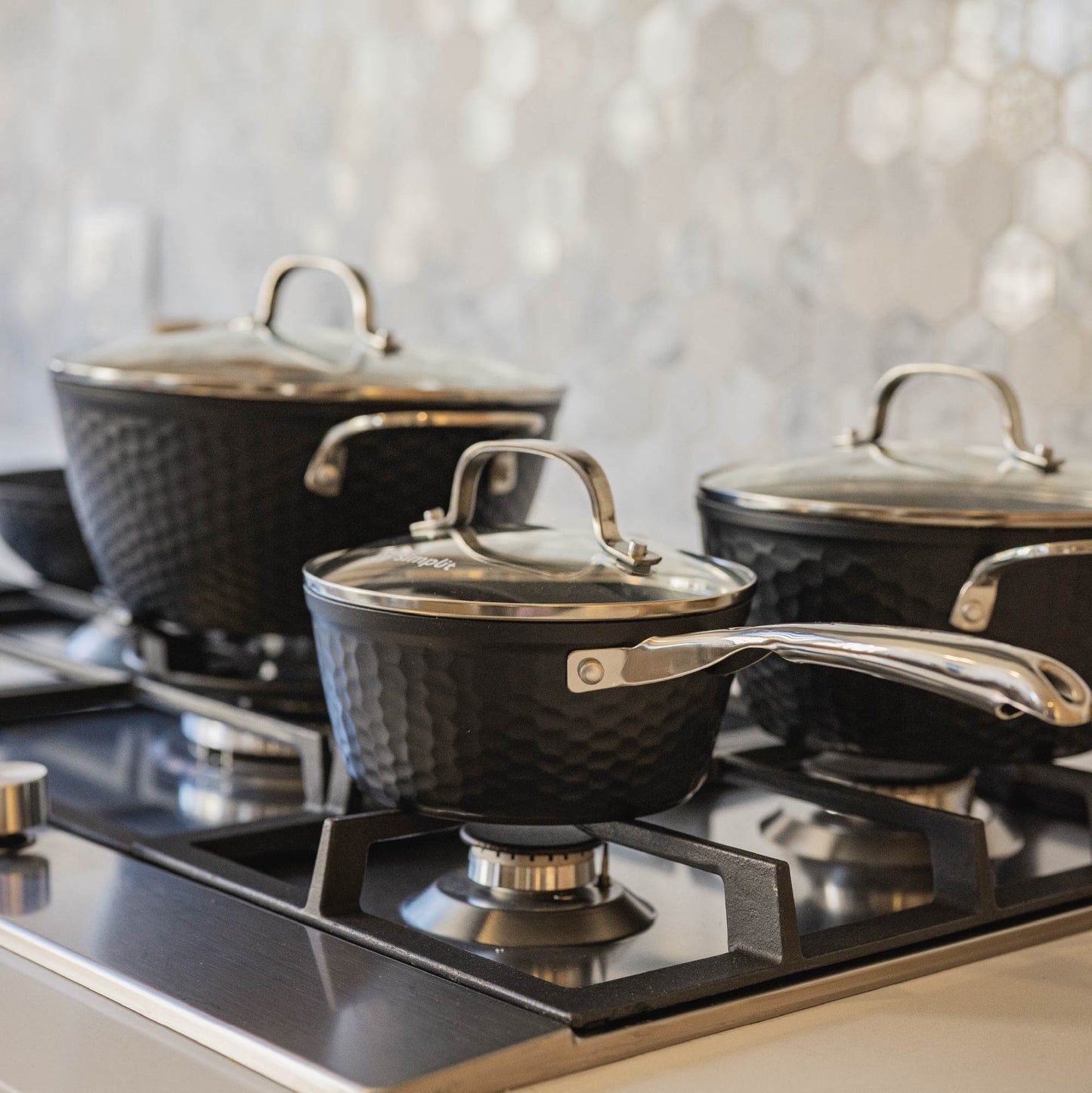 Batería de Cocina Antiadherente Copper 7 Pzs Simplit3#Negro