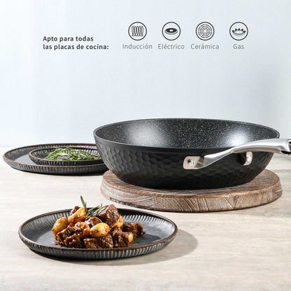 Batería de Cocina Antiadherente Copper 7 Pzs Simplit5#Negro