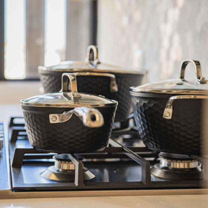 Batería de Cocina Antiadherente Copper 7 Pzs Simplit2#Negro