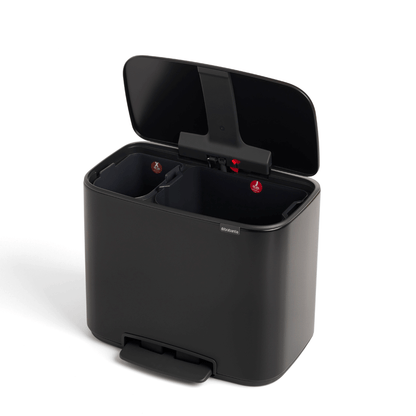 Basurero Pedal Bo 11 + 23 Lts Brabantia6#Negro