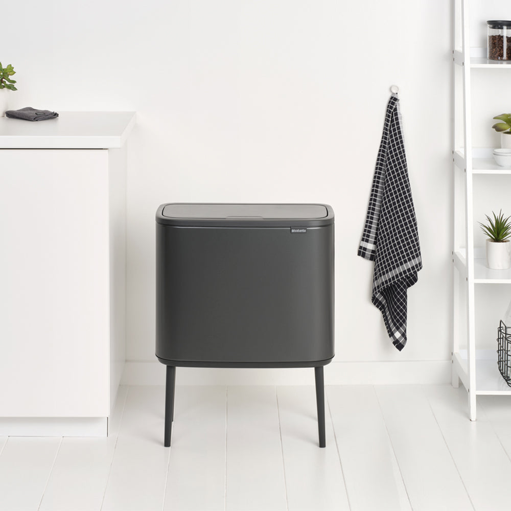 Basurero Bo Touch Balde Plástico 11 + 23 Lts Brabantia7#Gris
