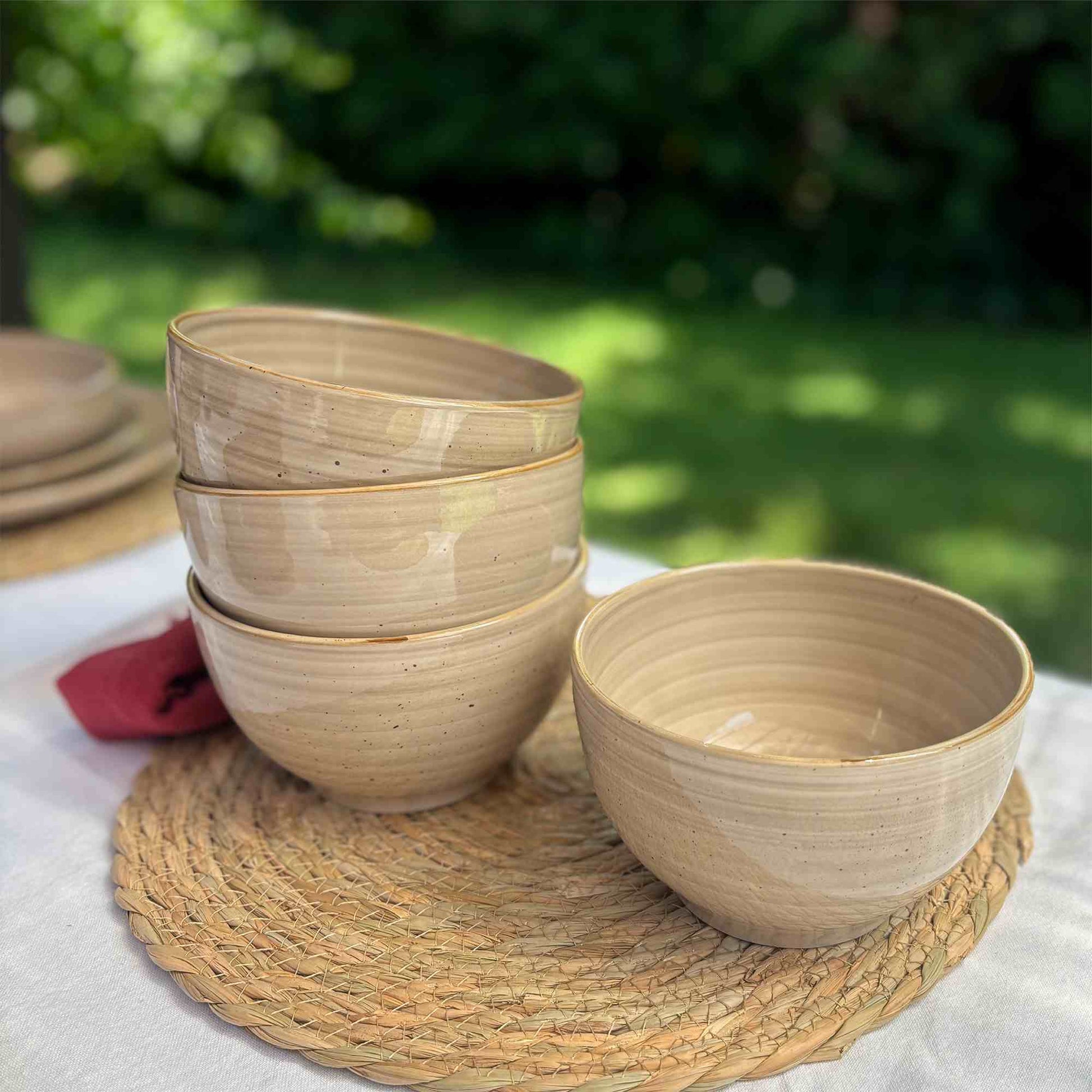 Set 4 Bowls Cerámica 8,5cm Siena Simplit7#Beige