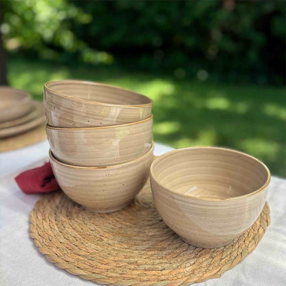 Set 4 Bowls Cerámica 8,5cm Siena Simplit7#Beige