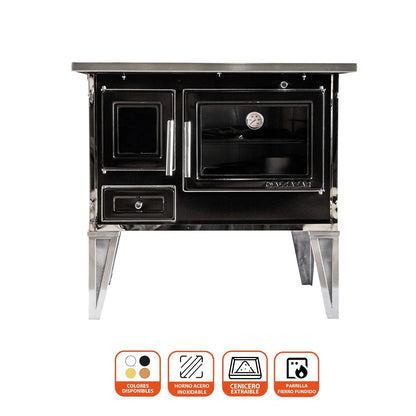 Cocina A Leña Calbuco L 80 Alcazar7#Negro