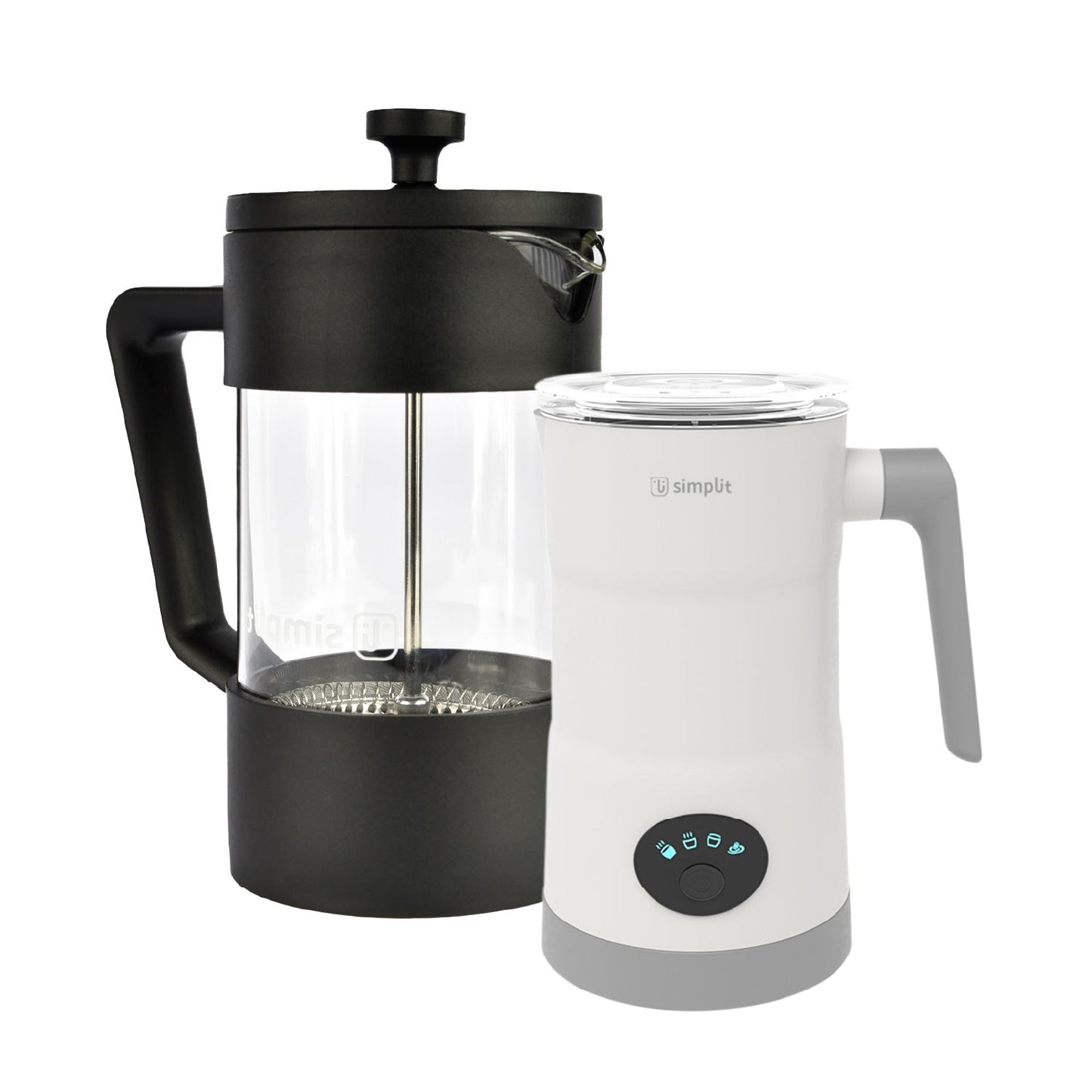 Pack Cafetera Francesa + Espumador 4 En 1 Simplit1#Blanco