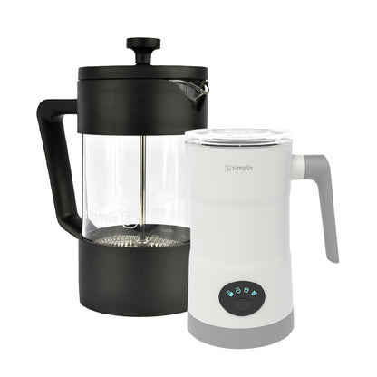 Pack Cafetera Francesa + Espumador 4 En 1 Simplit1#Blanco