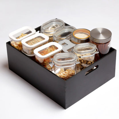 Caja Bambú Ecológica Negra L HBT2#Negro