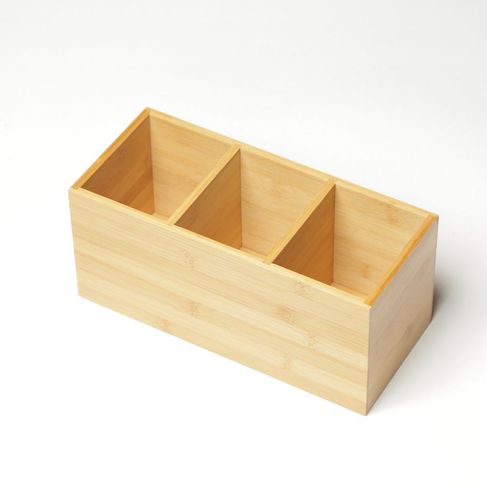 Caja Multipropósito 3 Divisiones Bambú HBT2#Beige