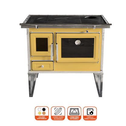 Cocina A Leña Calbuco L 80 Alcazar8#Amarillo