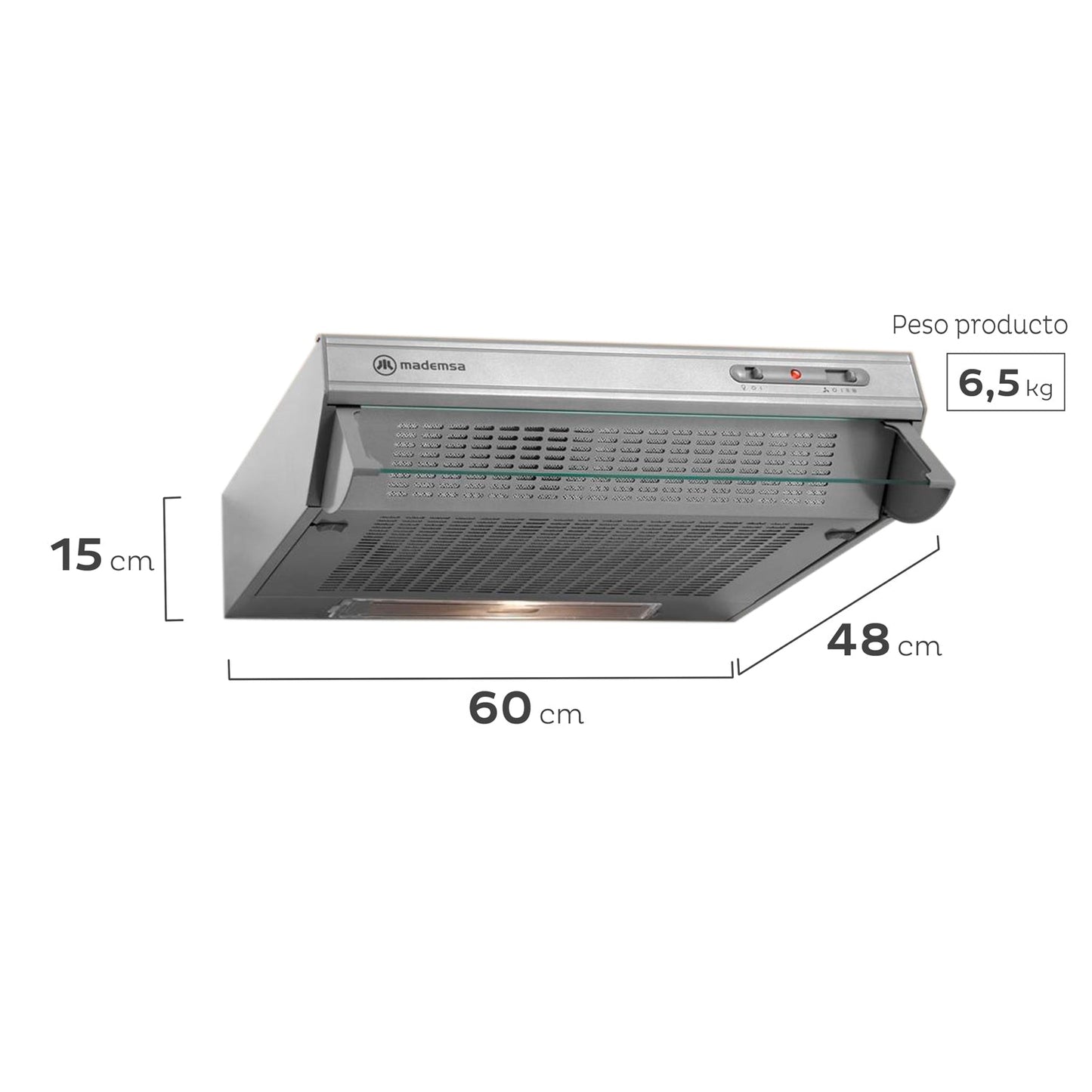 Kit Empotrado Horno M 110A + Encimera 435E + Campana U160S Mademsa7#Acero