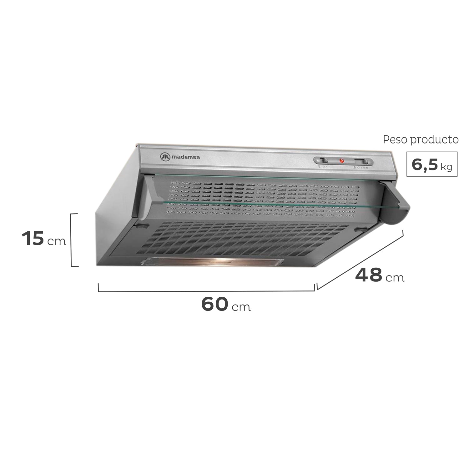 Kit Empotrado Horno M 110A + Encimera 435E + Campana U160S Mademsa7#Acero
