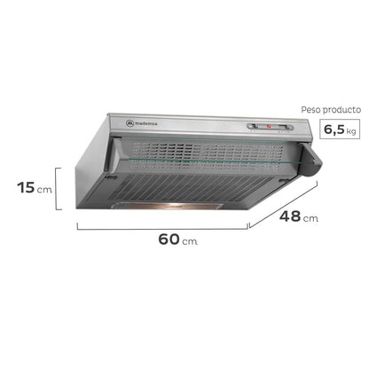 Kit Empotrado Horno M 110A + Encimera 435E + Campana U160S Mademsa7#Acero