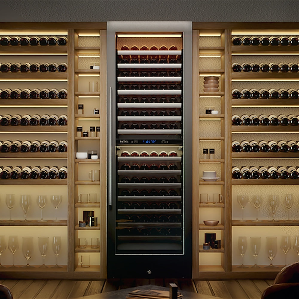 Cava de Vinos Premium Climatizada Bizona 165 Botellas Bacool1#Negro