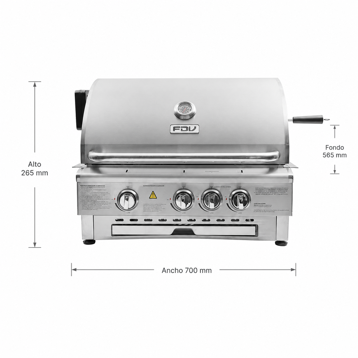 Parrilla Deluxe 3Q Gas Licuado + Spiedo FDV