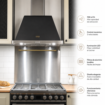 Campana de Pared Unique 90 cm 780 m3/h FDV