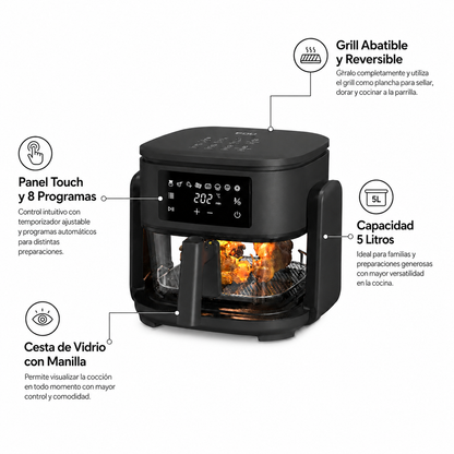 Freidora de Aire y Grill Abatible AirChef 5 Lts FDV
