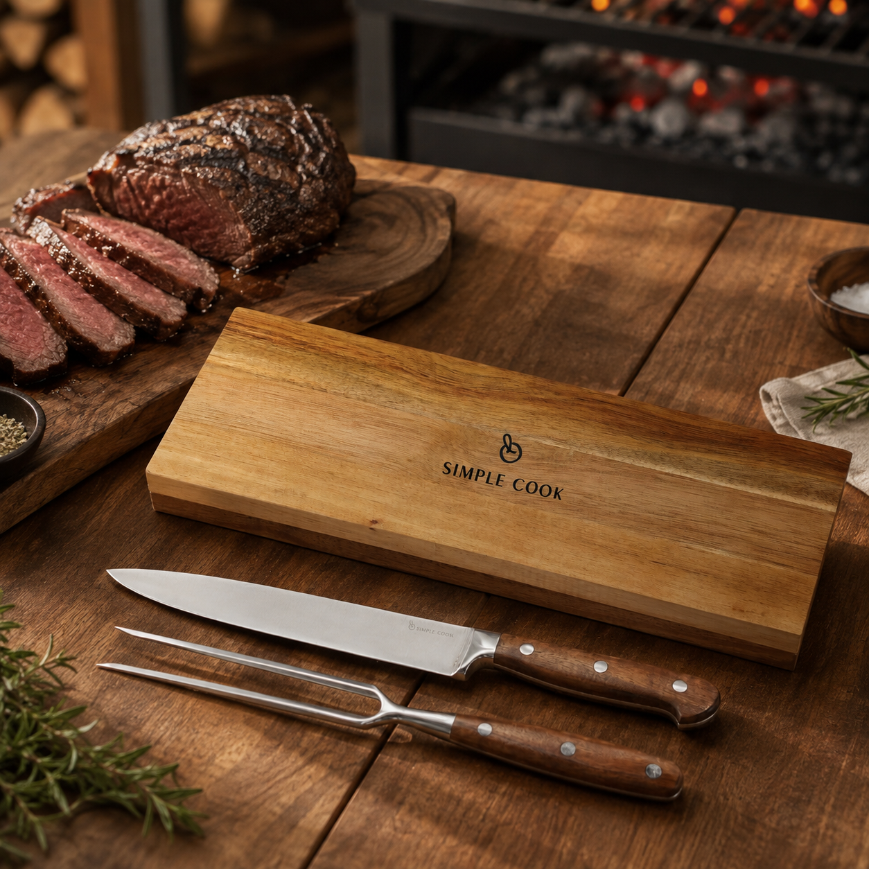 Set Tenedor y Cuchillo Luisiana 2 Pzs Simple Cook