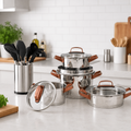 Bateria Simple Cook Niza cobre 8 pzs + Set de Utensilios Cuisine Negro 10pzs Simple Cook