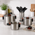 Bateria Simple Cook Lyon 6 pzs + Set de Utensilios Cuisine Negro 10pzs Simple Cook