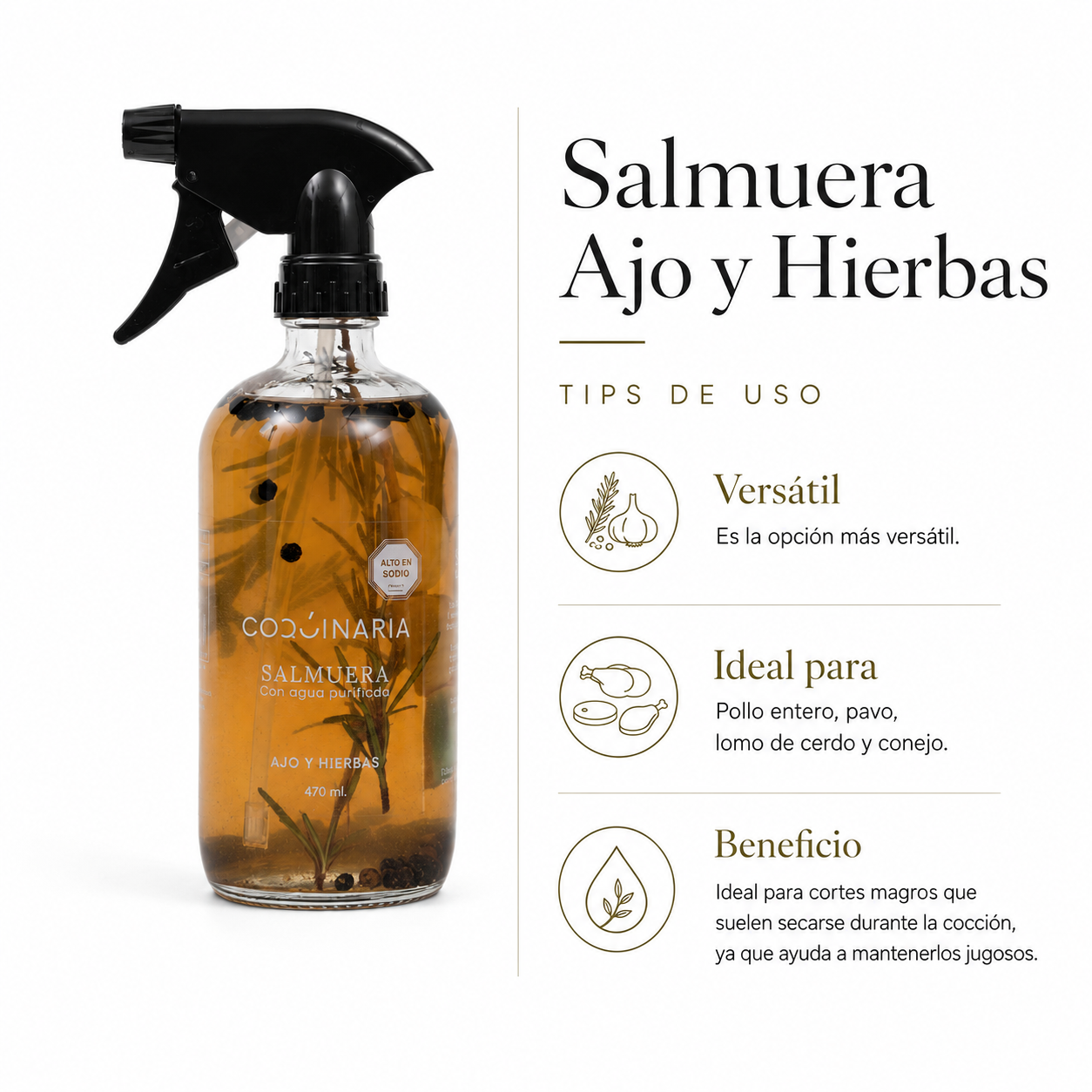 Salmuera Ajo y Hierbas 470 ml Coquinaria