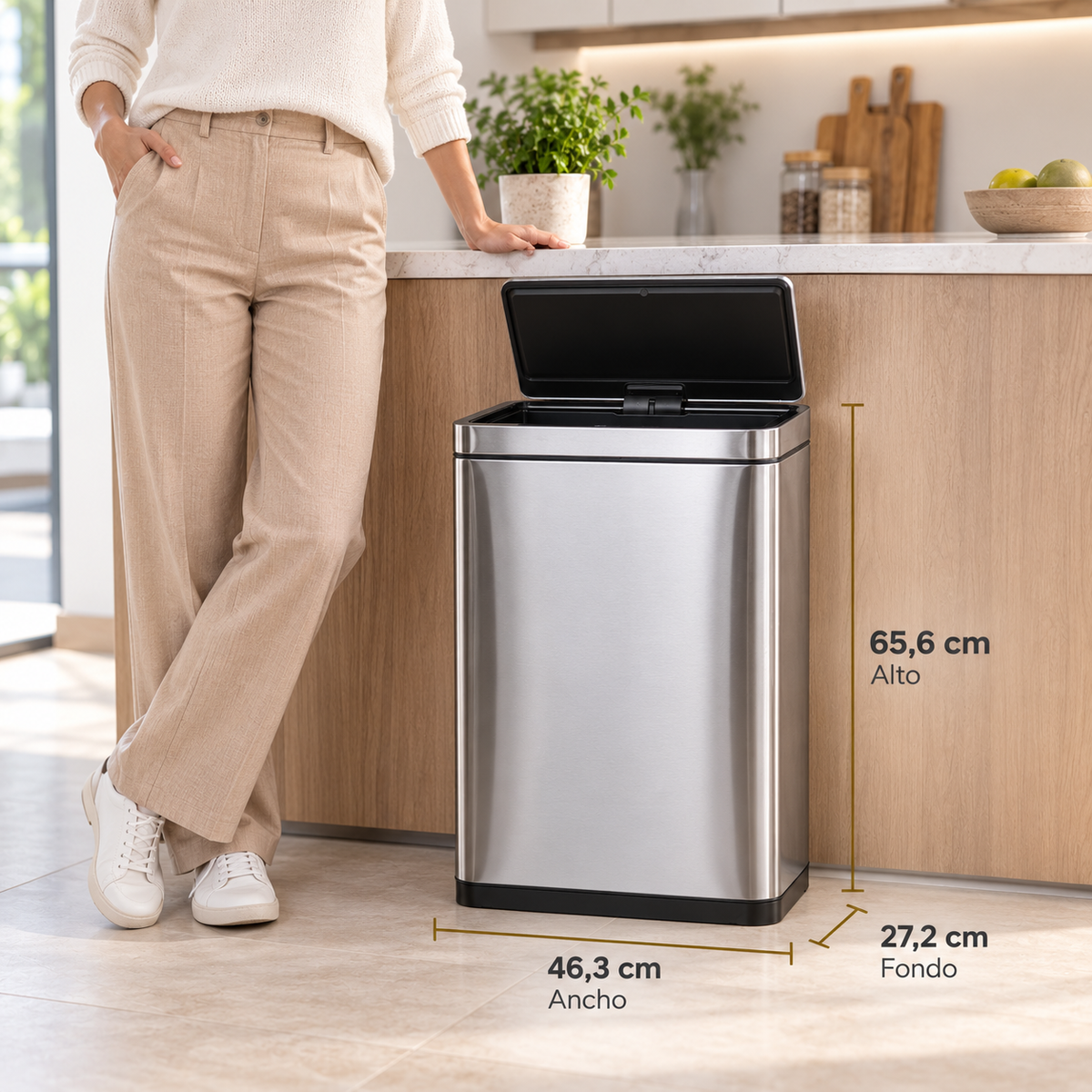Basurero Mirage Con Sensor Bin 47 Lts