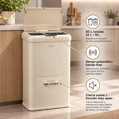 Basurero Vintage 2 Recipientes 50L EKO