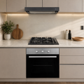 Campana Kubli Neu Flow Black + Encimera FDV Crystal 4G 60 BUT 2.0 + Horno Empotrado Design 57 Lts FDV