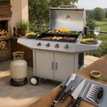 Parrilla gas FDV Essence 4Q + Set Estuche Accesorios BBQ + Balanza Bluetooth para Balón de Gas Simple Cook