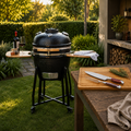 Parrilla Kamado FDV Tokio Black + Set Cuchillos 2pzs Texas + Tabla Madera Acacia 45 cms Simple Cook